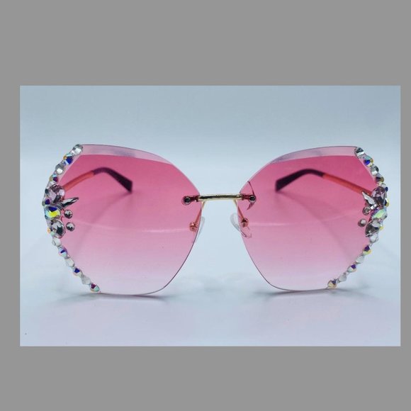 Shine Bright Sunglasses Crystals Bling Pink NEW - Picture 1 of 3